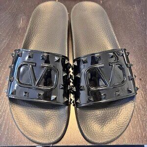 VALENTINO GARAVANI Valentino Garavani Men's Black Summer Vlogo Signature Slide S